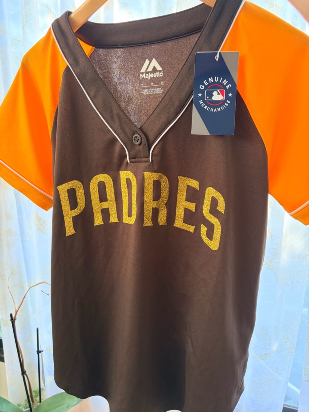 Genuine Merchandise San Diego Padres Fan Jersey with Glitter “PADRES”